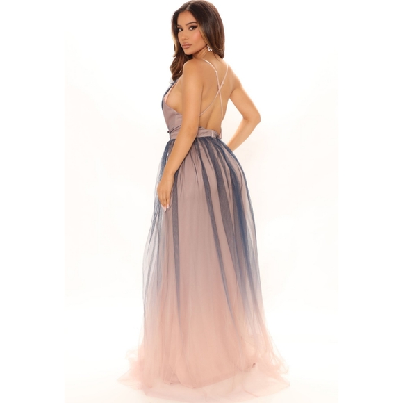 🤍 NWT!! FAIRYTALE TULLE V NECK FORMAL DRESS GOWN - Picture 3 of 3